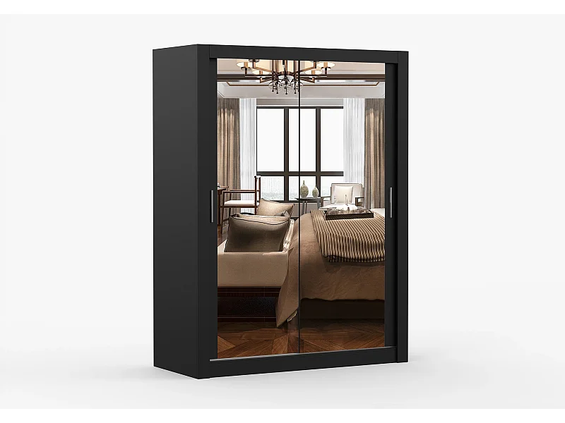 Armoire Maelian 150 cm avec miroir - Noir