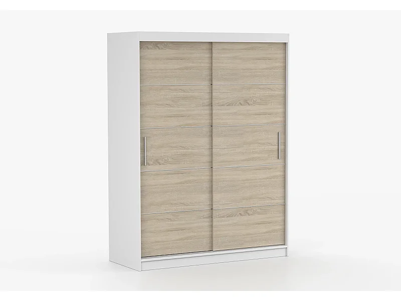 Armoire Aliona 150 cm - Blanc - Chêne