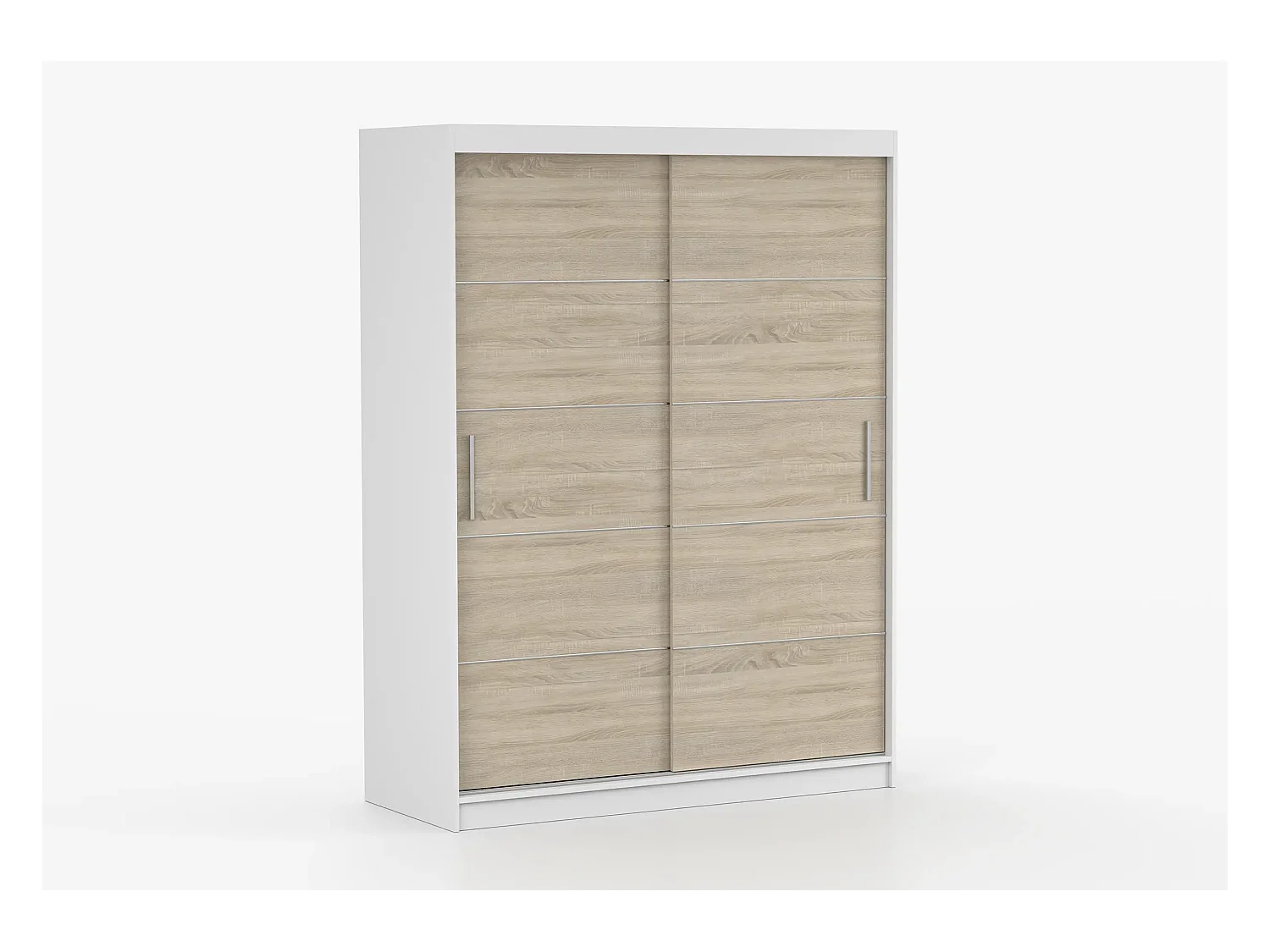 Armoire Aliona 150 cm - Blanc - Chêne