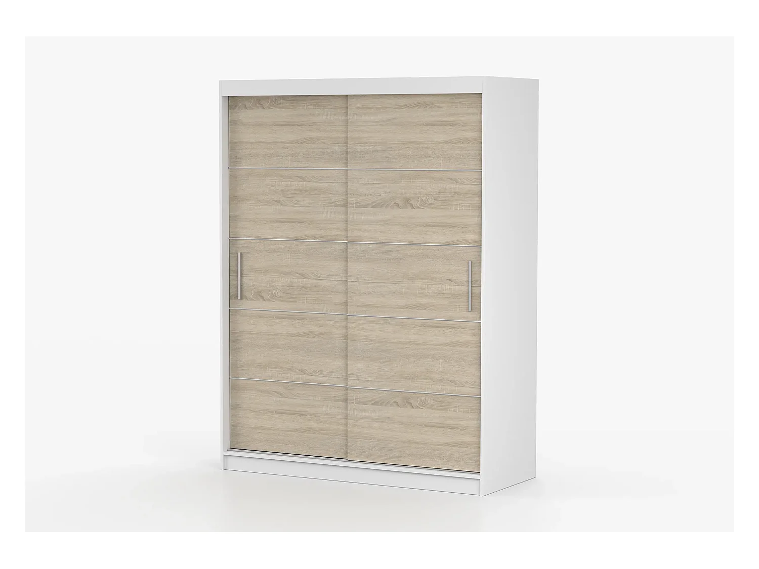 Armoire Aliona 150 cm - Blanc - Chêne