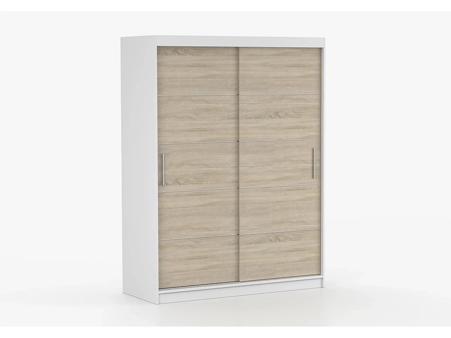 Armoire Aliona 150 cm - Blanc - Chêne