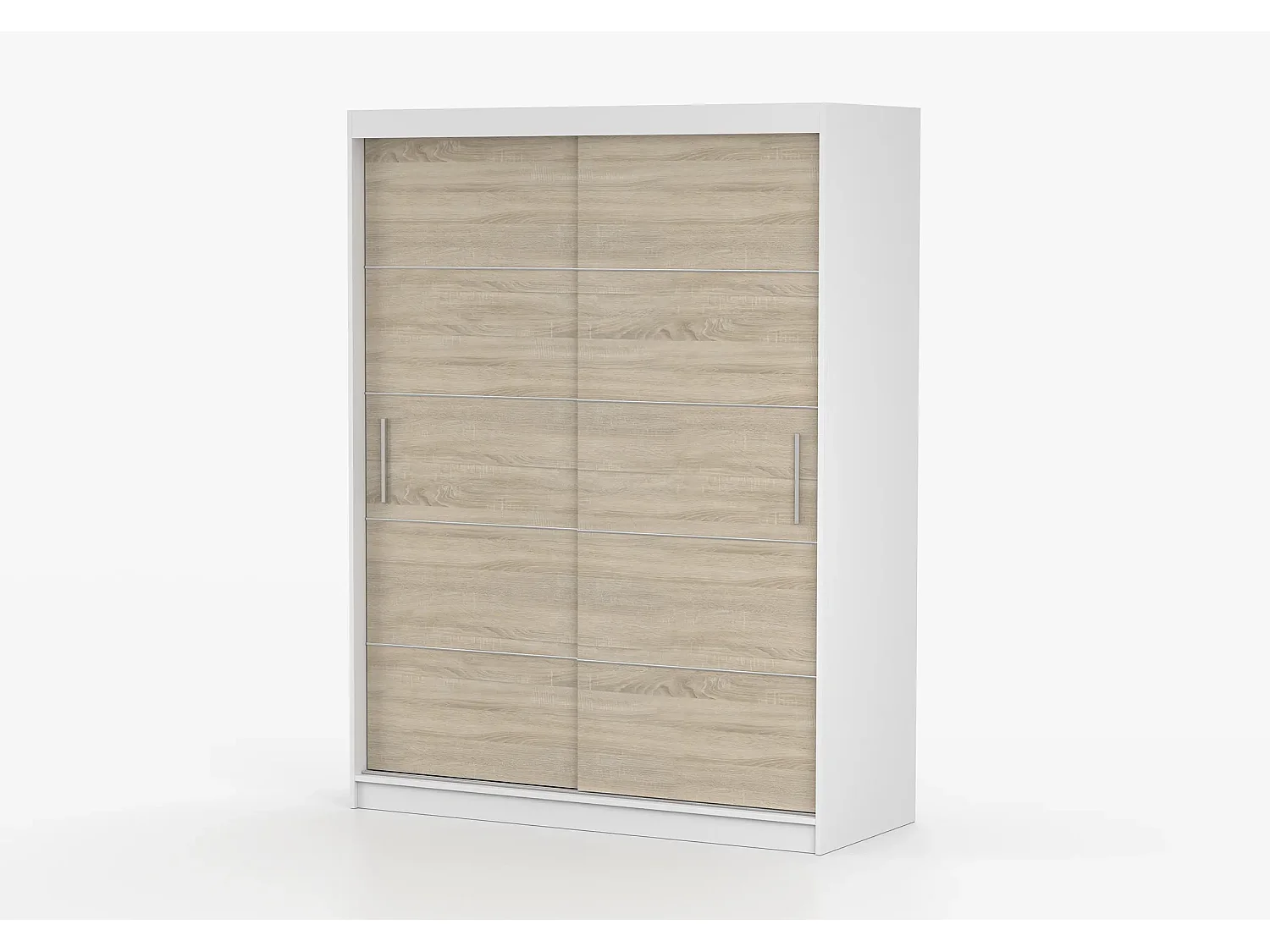 Armoire Aliona 150 cm - Blanc - Chêne