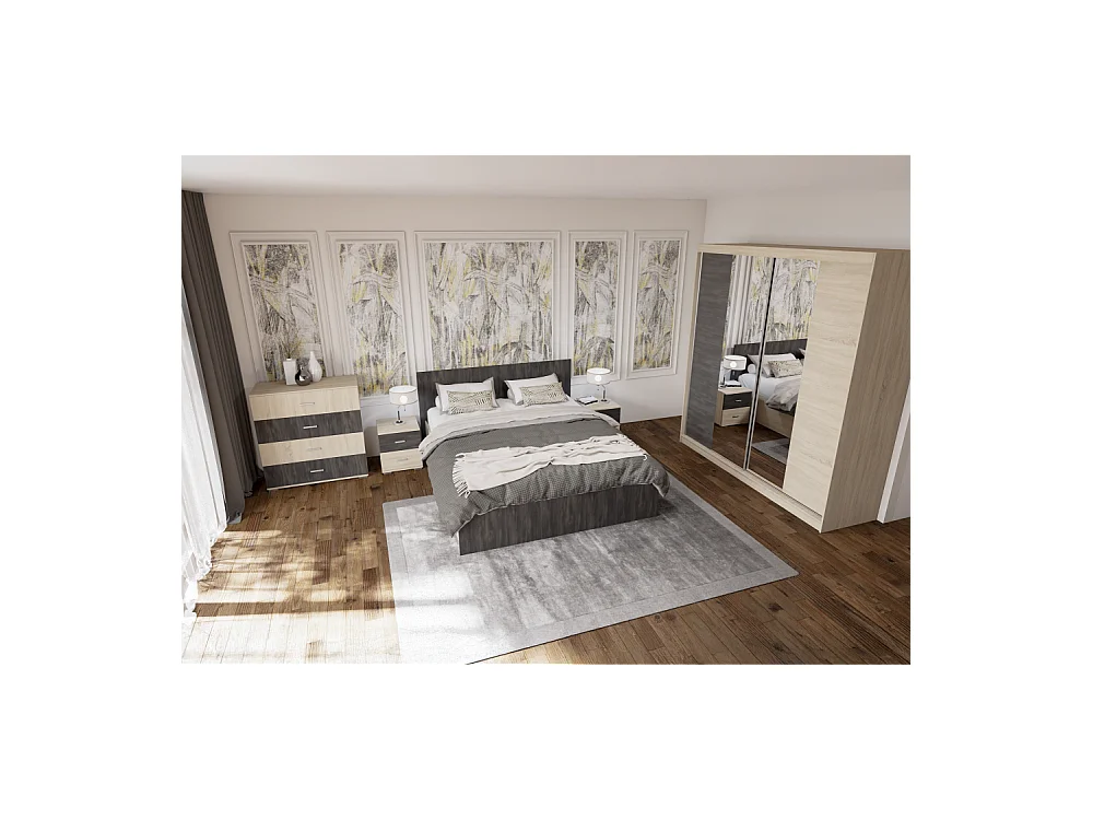 Armoire Oriane Couleur Chêne - Pin