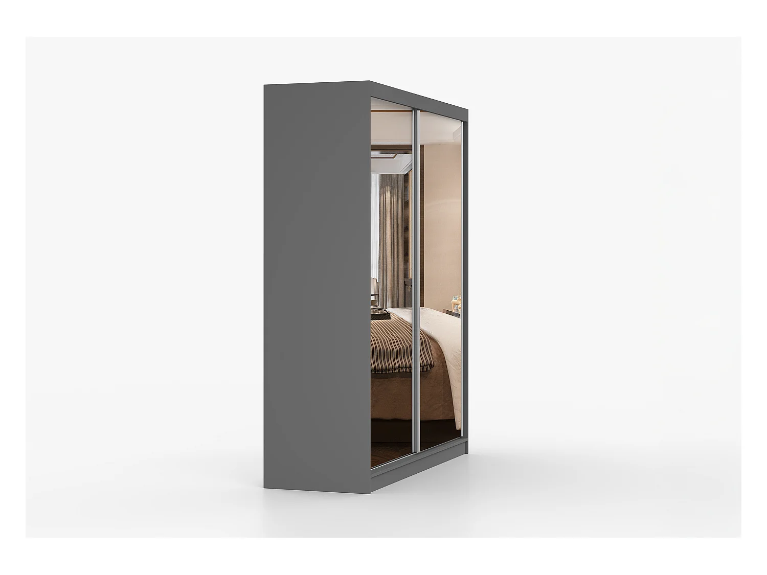 Armoire Solènea 183 cm avec miroir - Gris