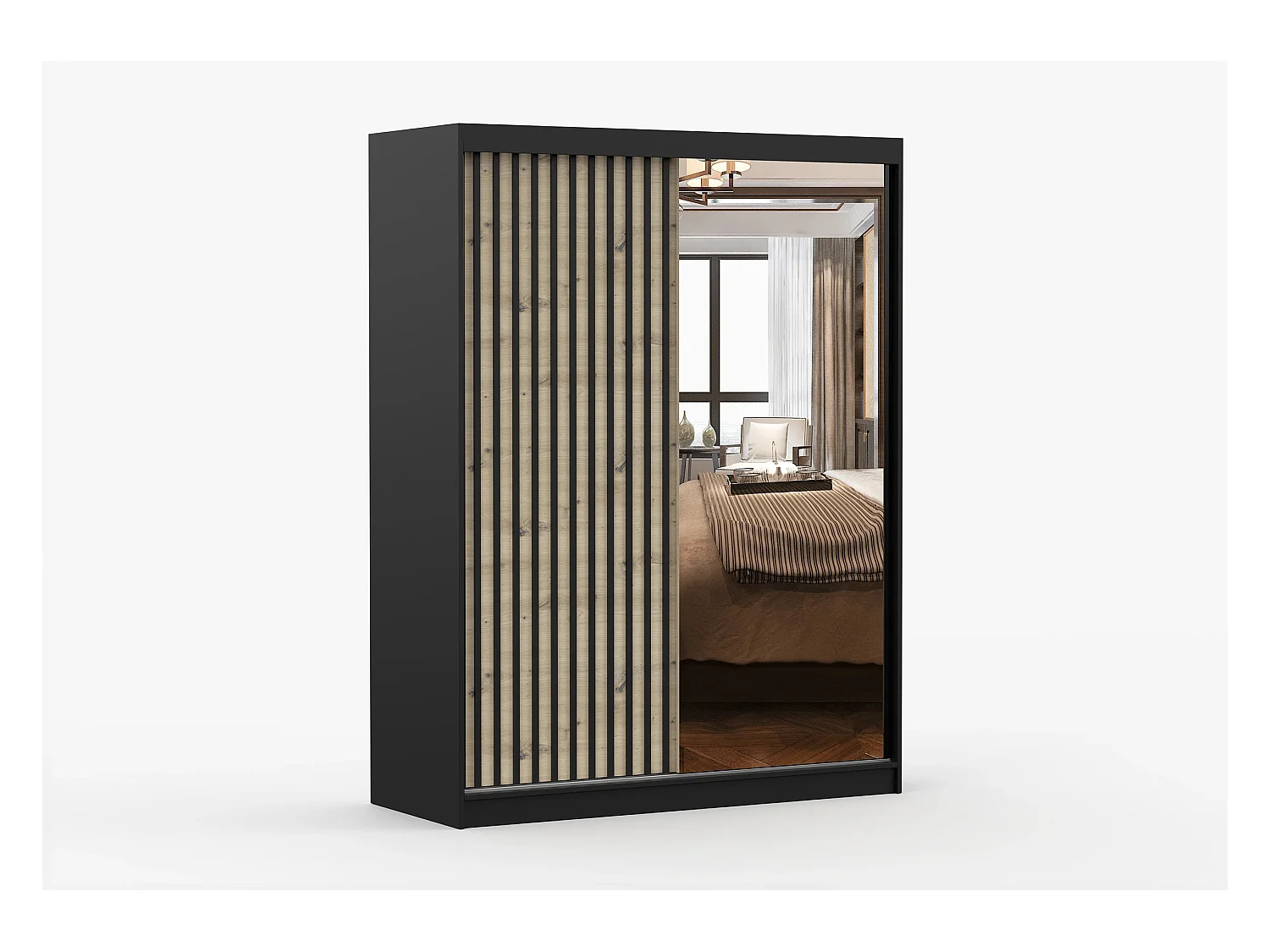 Armoire Maelysse 150 cm - Noir - Artisan