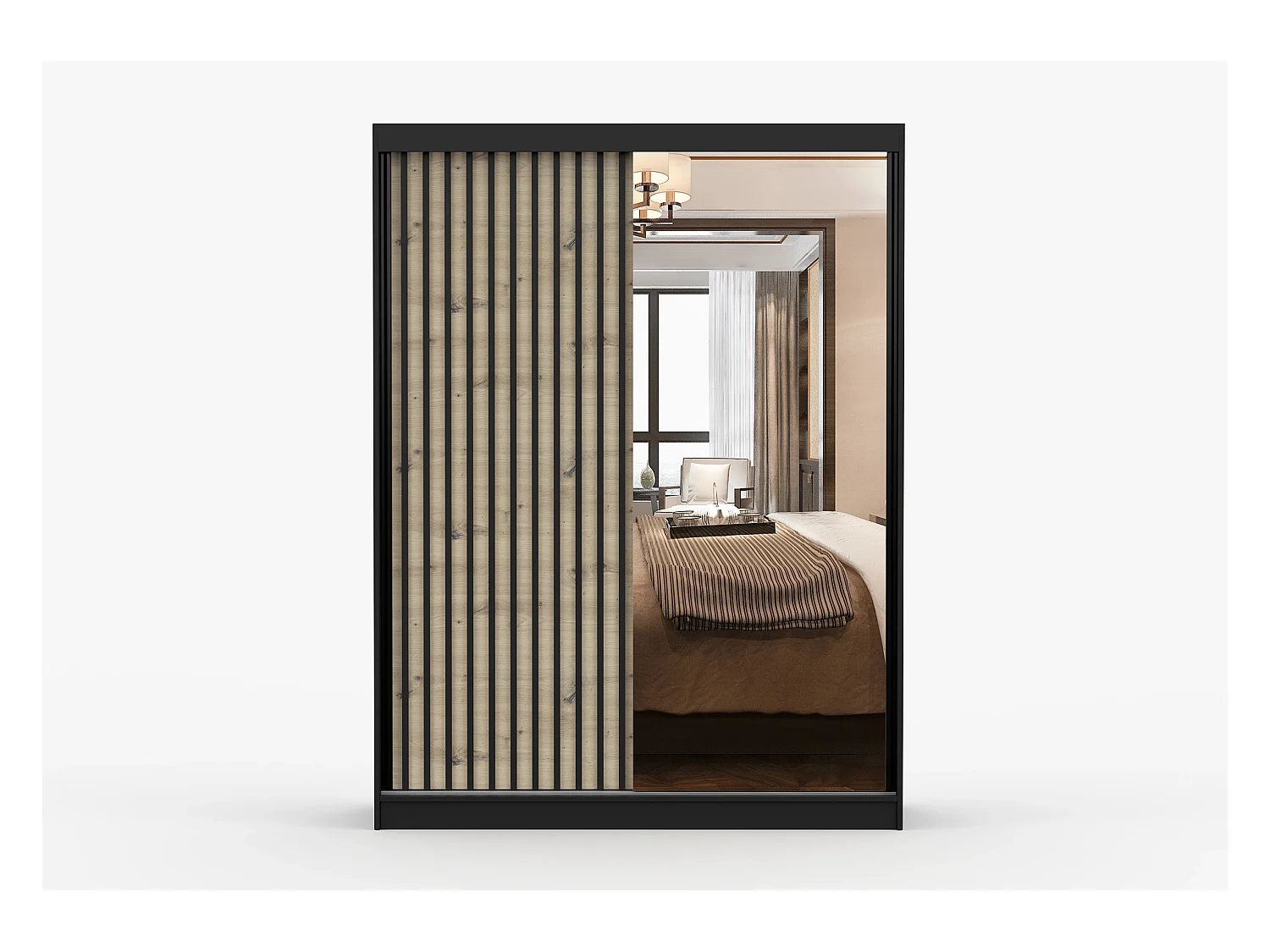 Armoire Maelysse 150 cm - Noir - Artisan