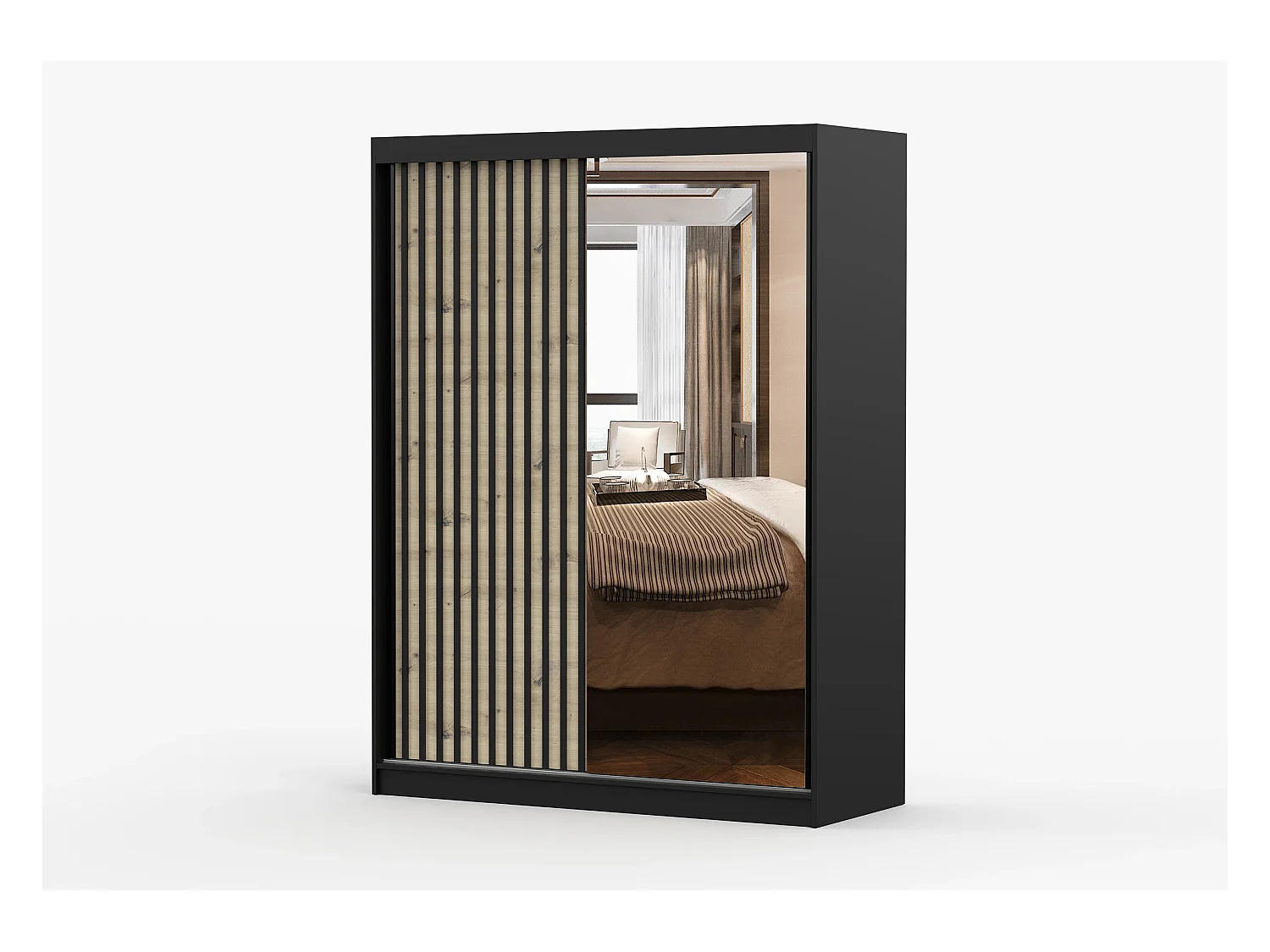 Armoire Maelysse 150 cm - Noir - Artisan