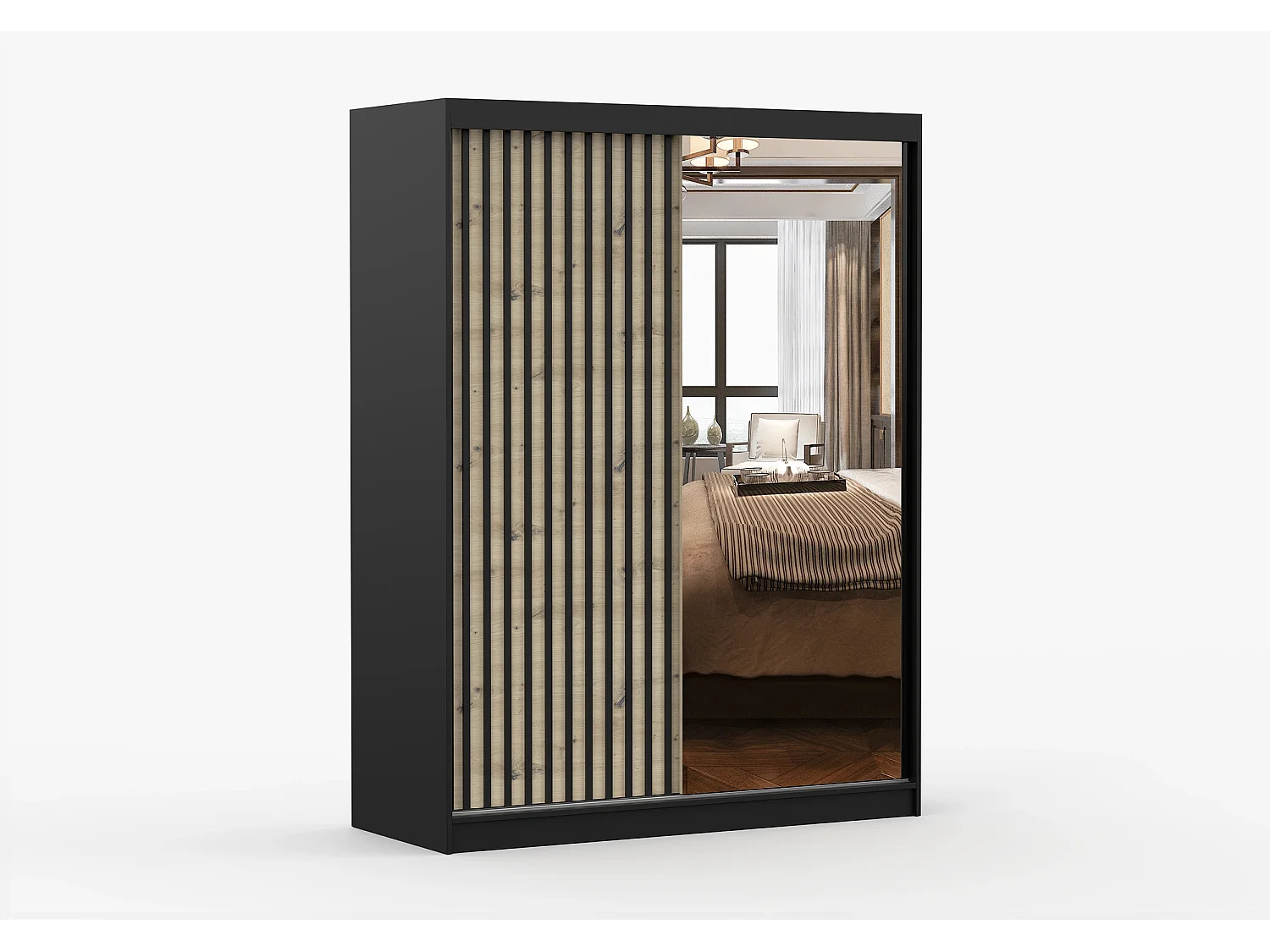 Armoire Maelysse 150 cm - Noir - Artisan