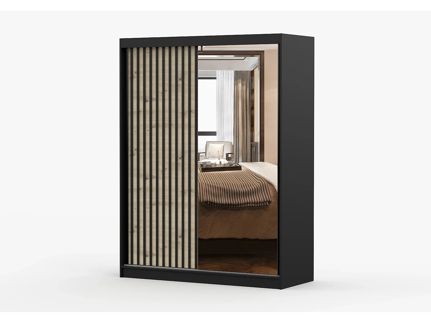 Armoire Maelysse 150 cm - Noir - Artisan