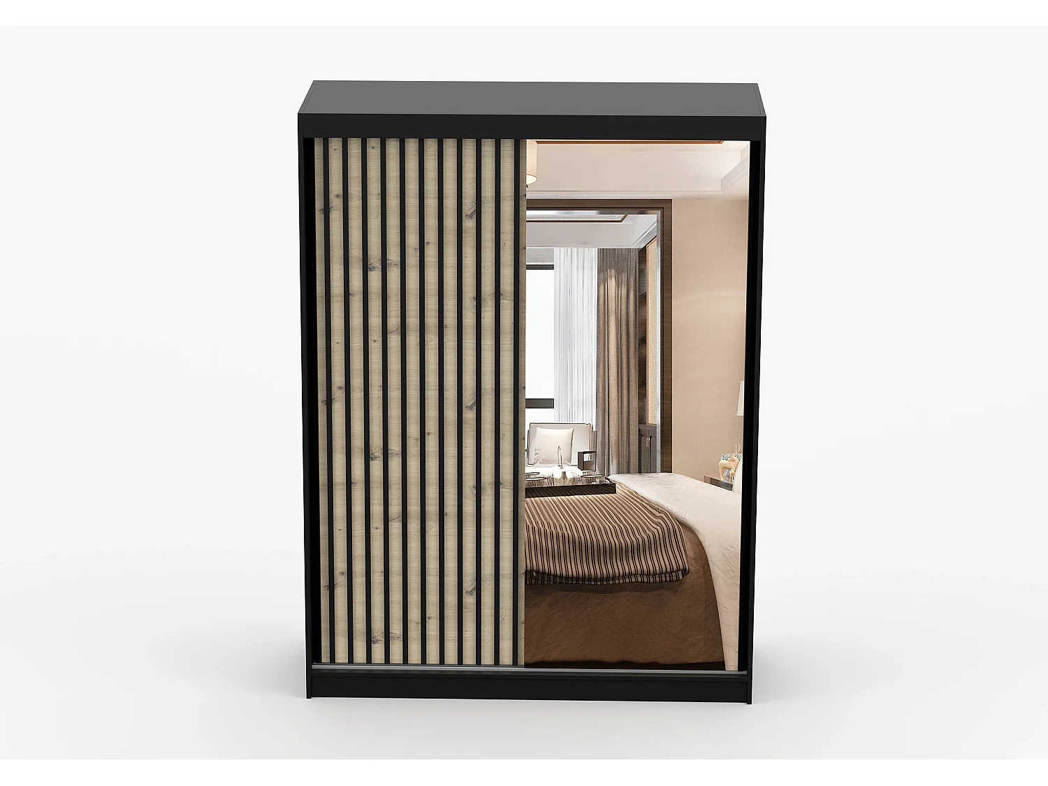 Armoire Maelysse 150 cm - Noir - Artisan