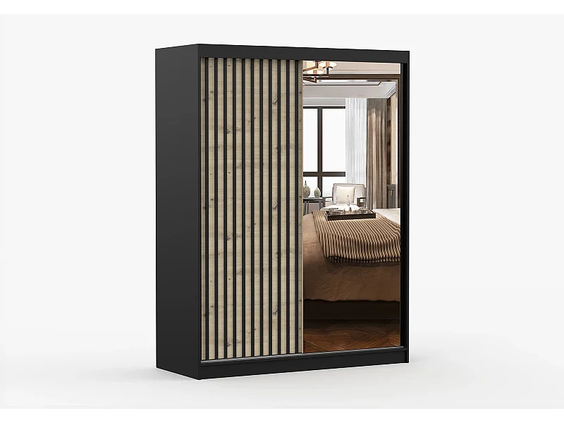 Armoire Maelysse 150 cm - Noir - Artisan