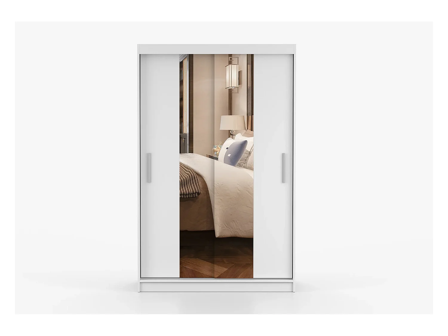 Armoire Danaé 120 cm avec miroir - Blanc