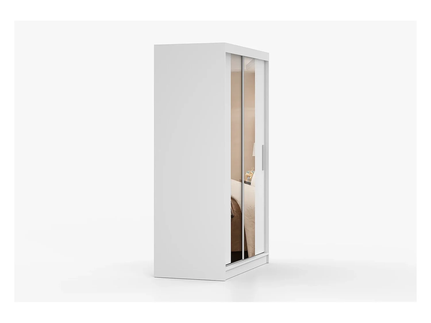Armoire Danaé 120 cm avec miroir - Blanc