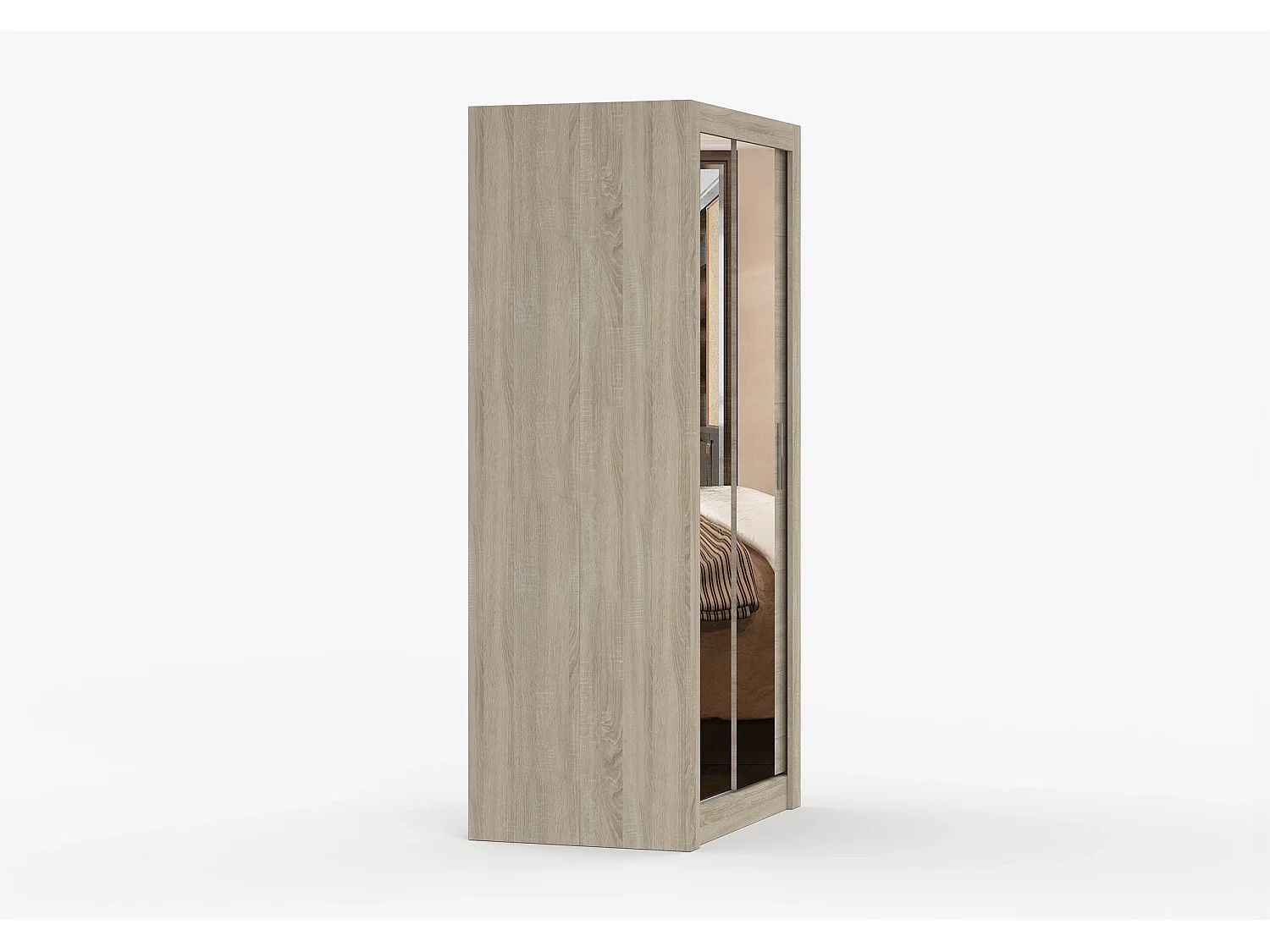 Armoire Moira 100 cm avec miroir - Chêne