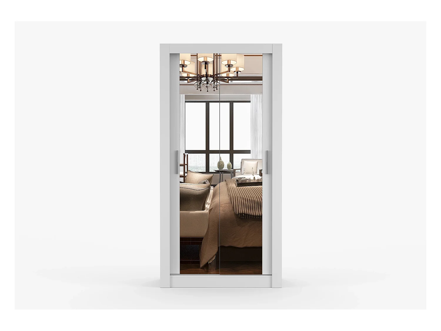 Armoire Moira 100 cm avec miroir - Blanc