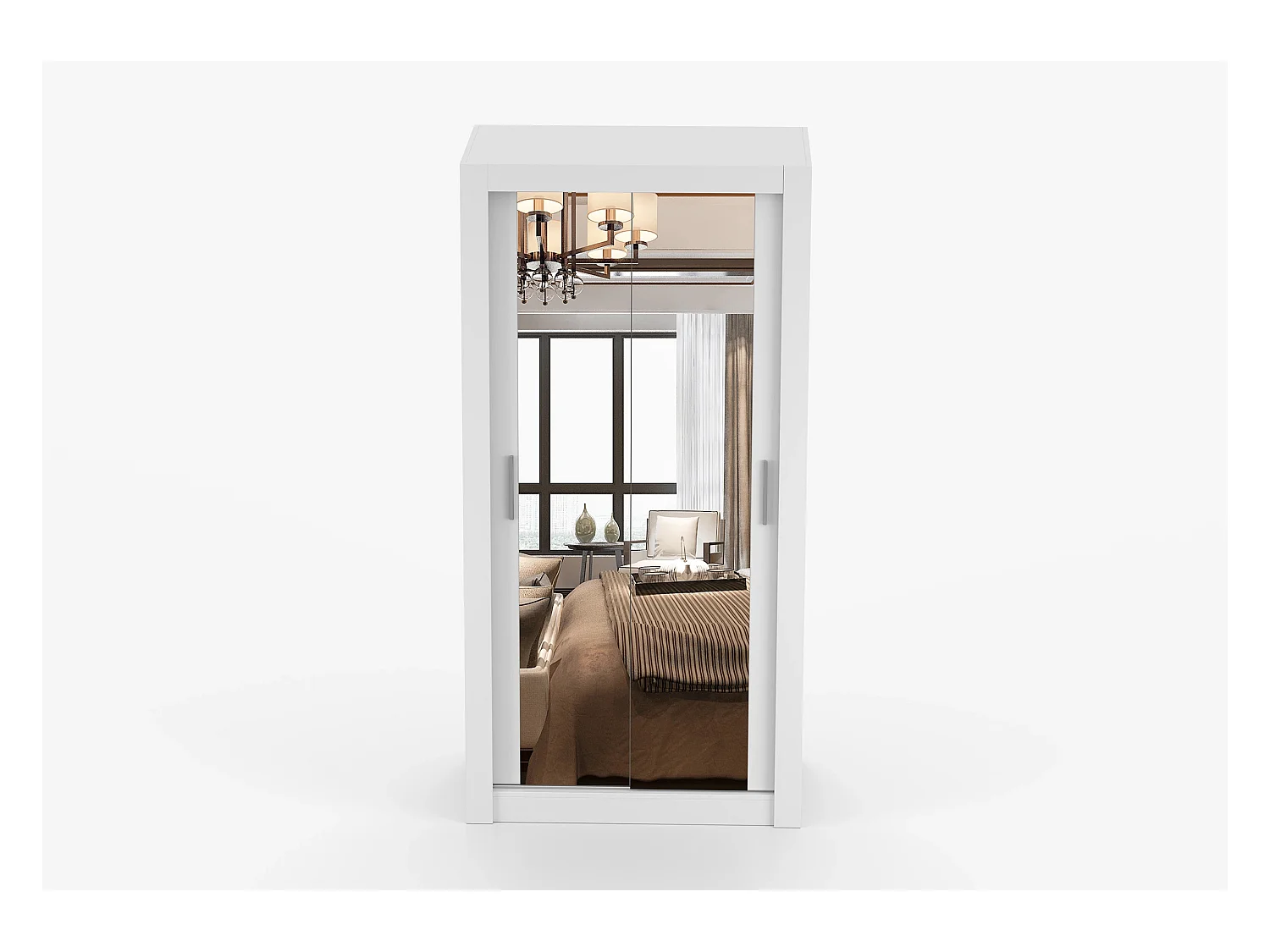 Armoire Moira 100 cm avec miroir - Blanc