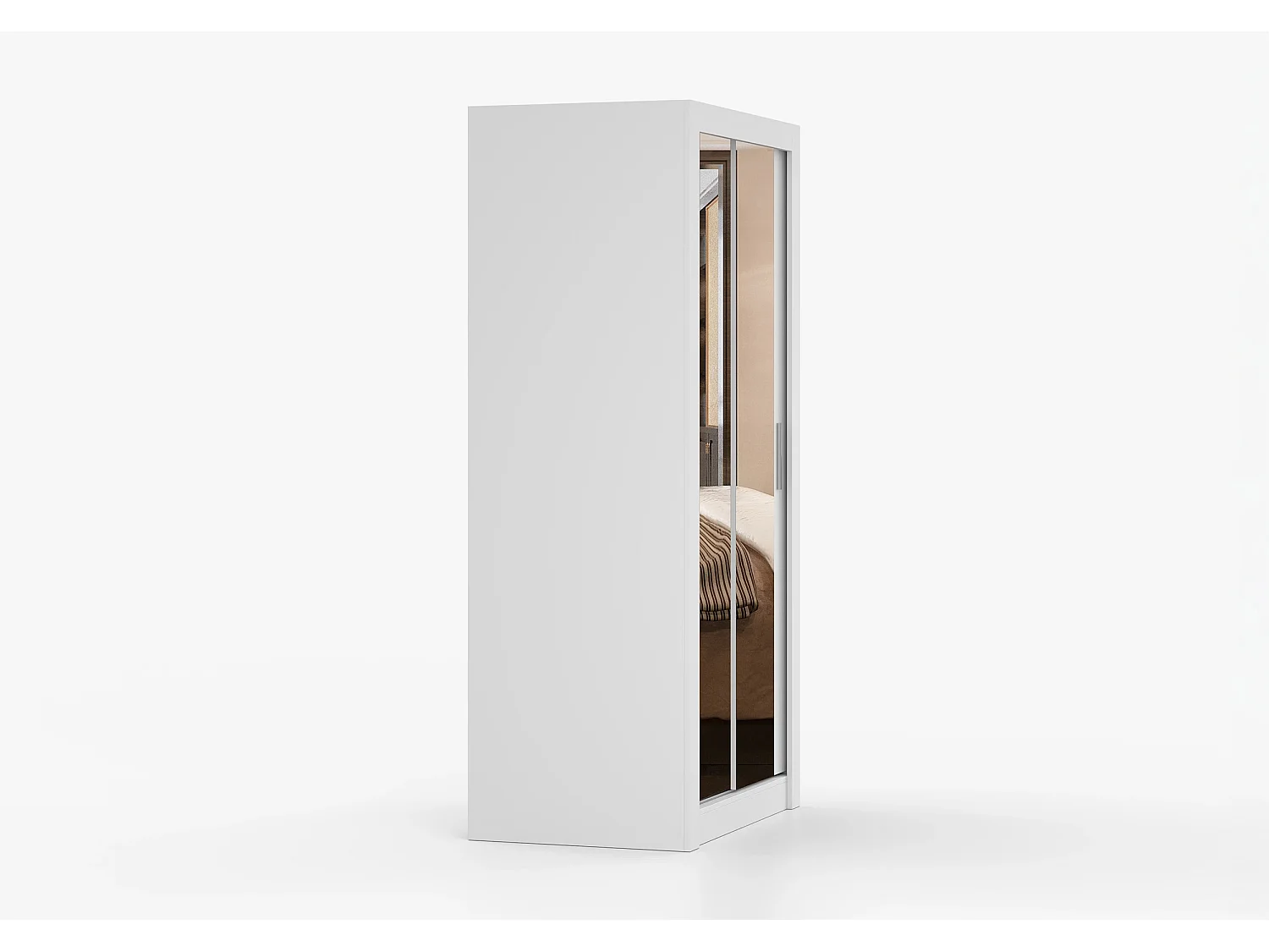Armoire Moira 100 cm avec miroir - Blanc