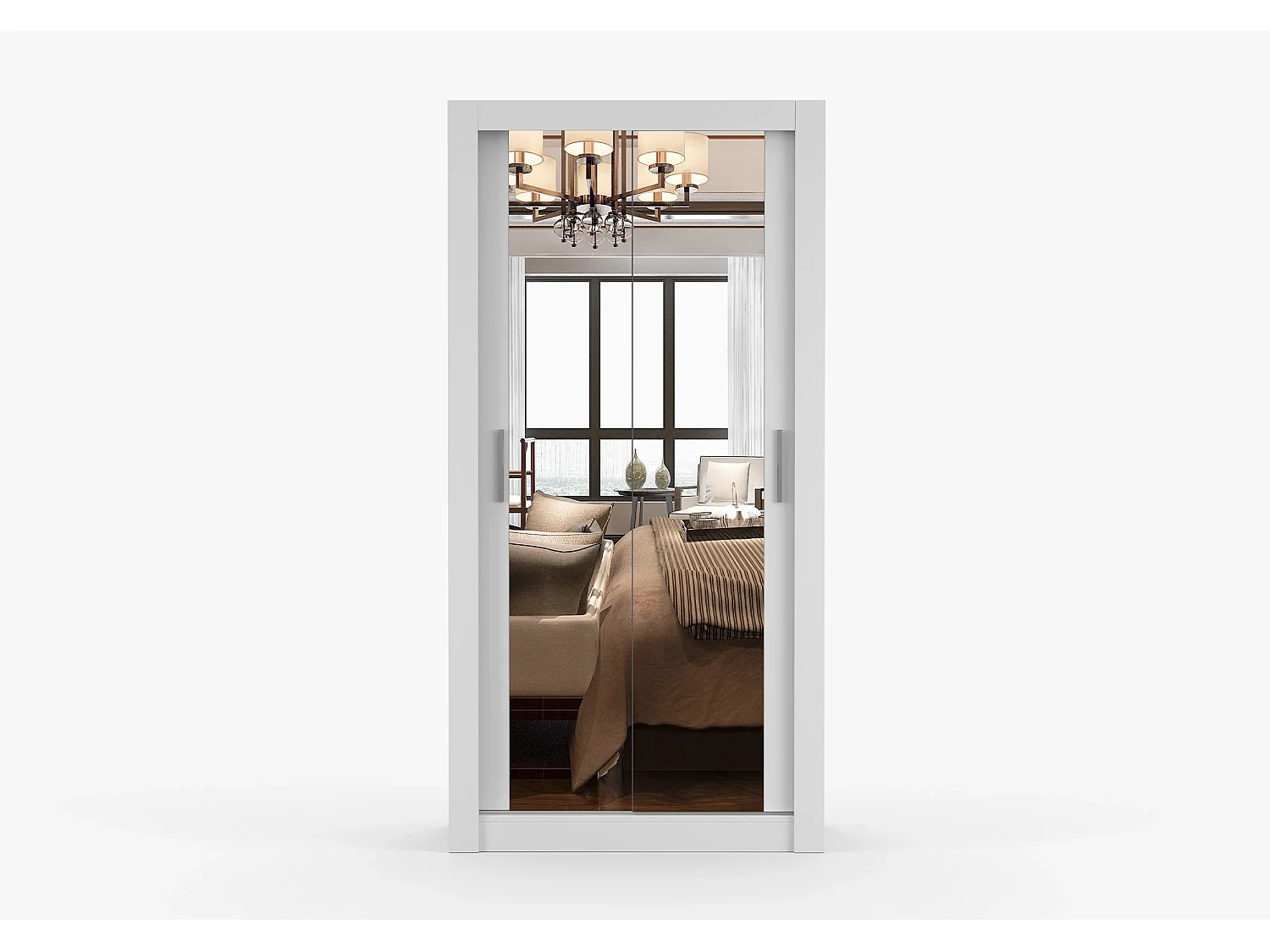 Armoire Moira 100 cm avec miroir - Blanc
