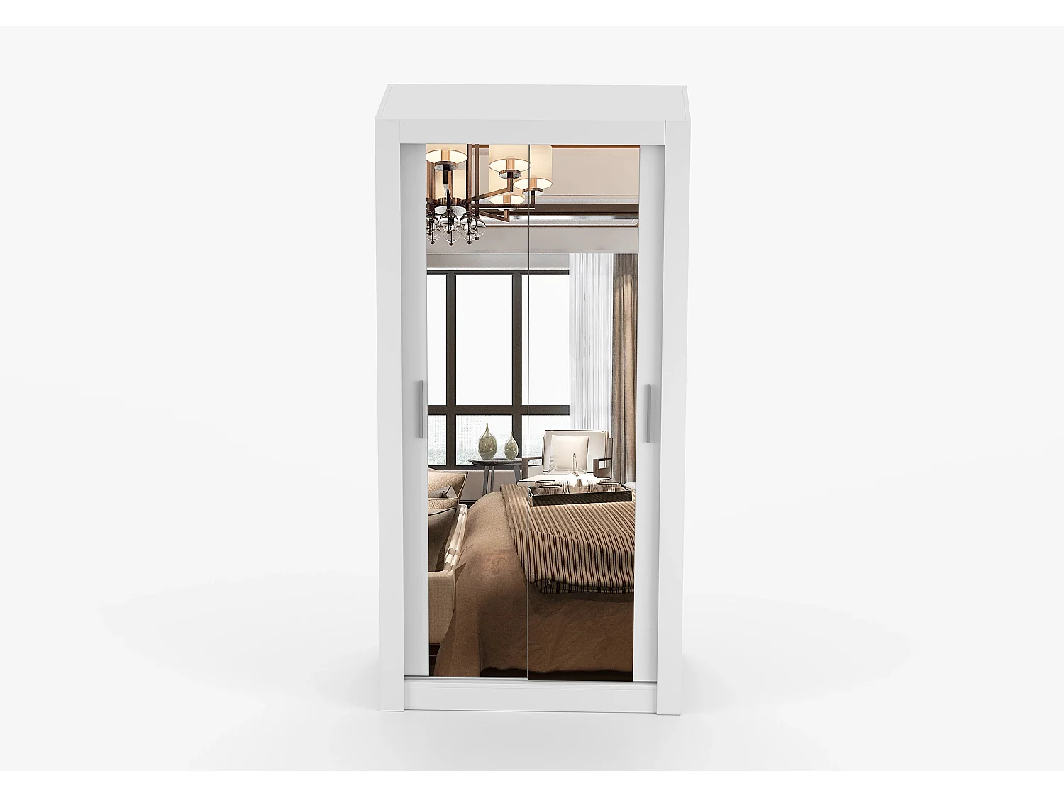 Armoire Moira 100 cm avec miroir - Blanc