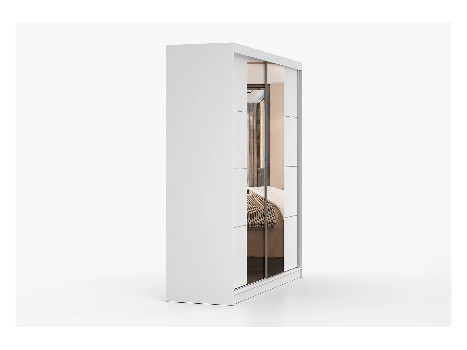 Armoire Helis 203 avec miroir - Blanc