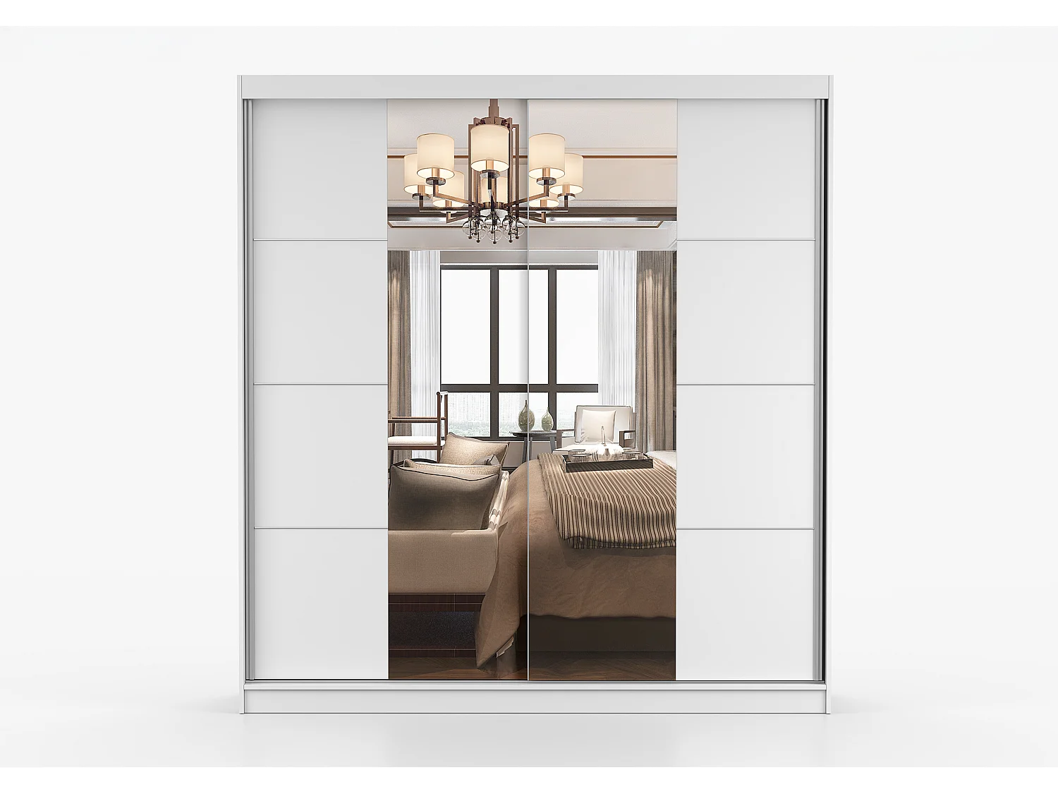 Armoire Helis 203 avec miroir - Blanc