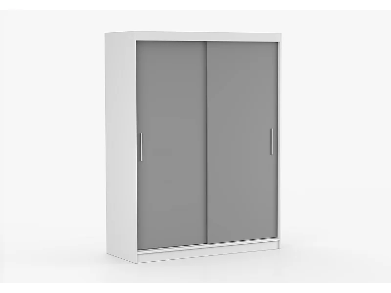Armoire Elsinore 150 cm - Blanc - Gris