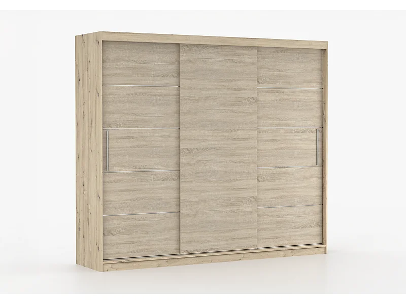 Armoire Eolia 250 cm - Effet bois - Chêne