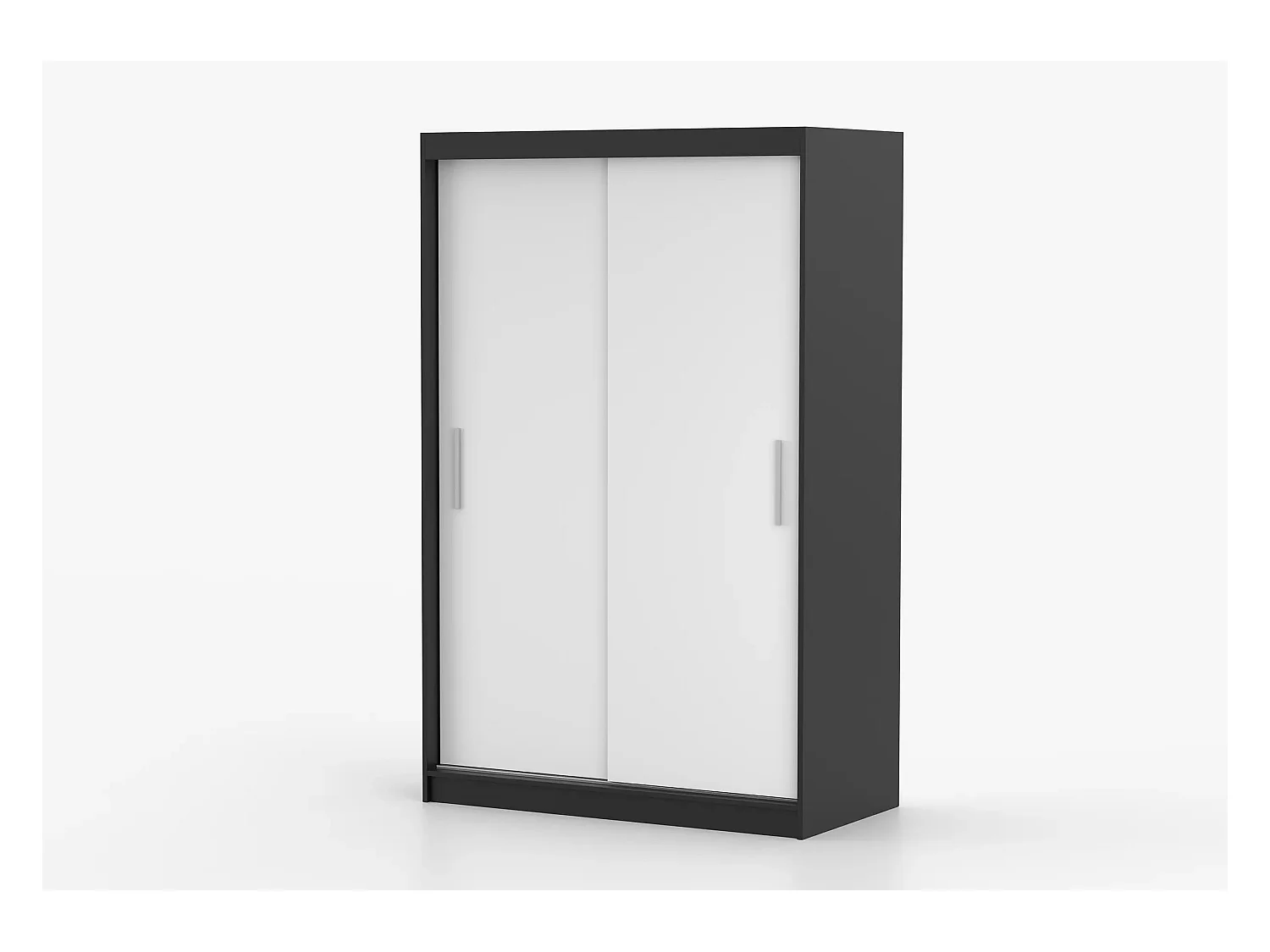 Armoire Yvaé 120 cm - Noir - Blanc