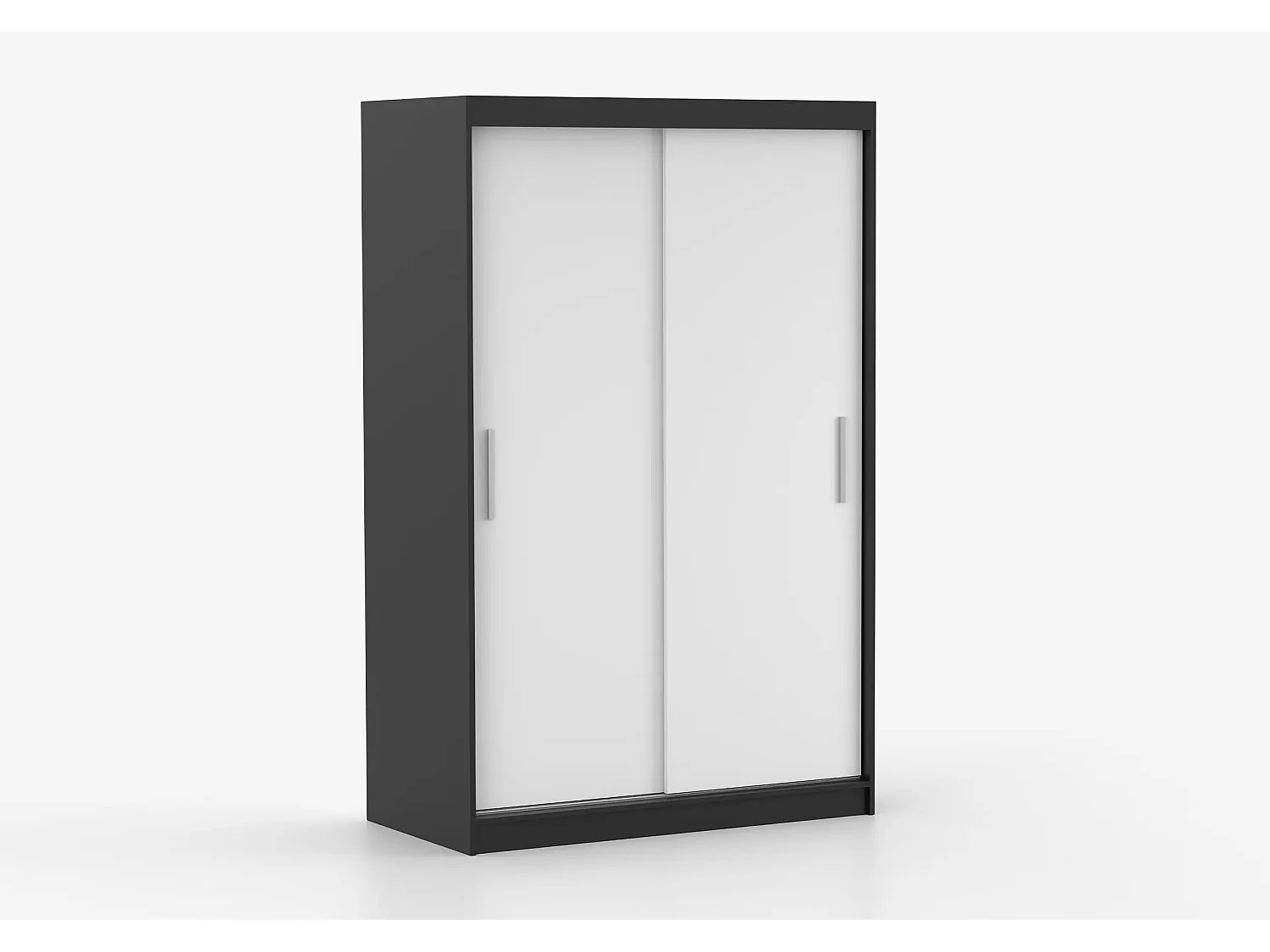 Armoire Yvaé 120 cm - Noir - Blanc