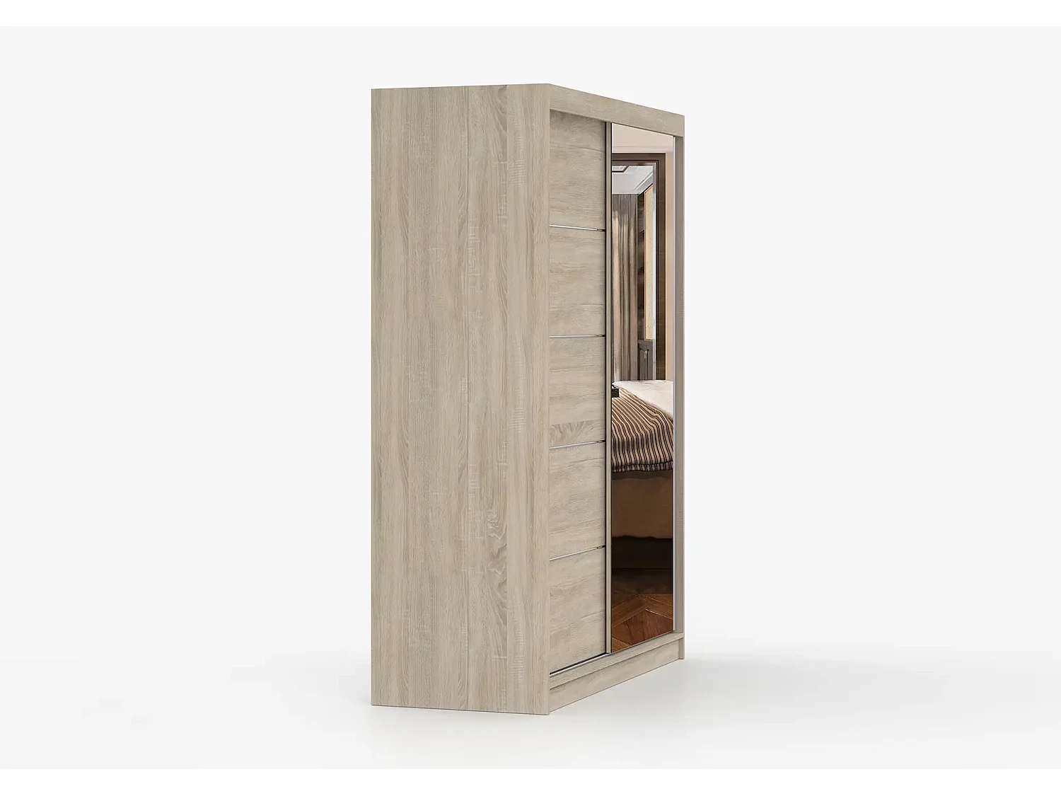 Armoire Vaiana 150 cm avec miroir - Chêne