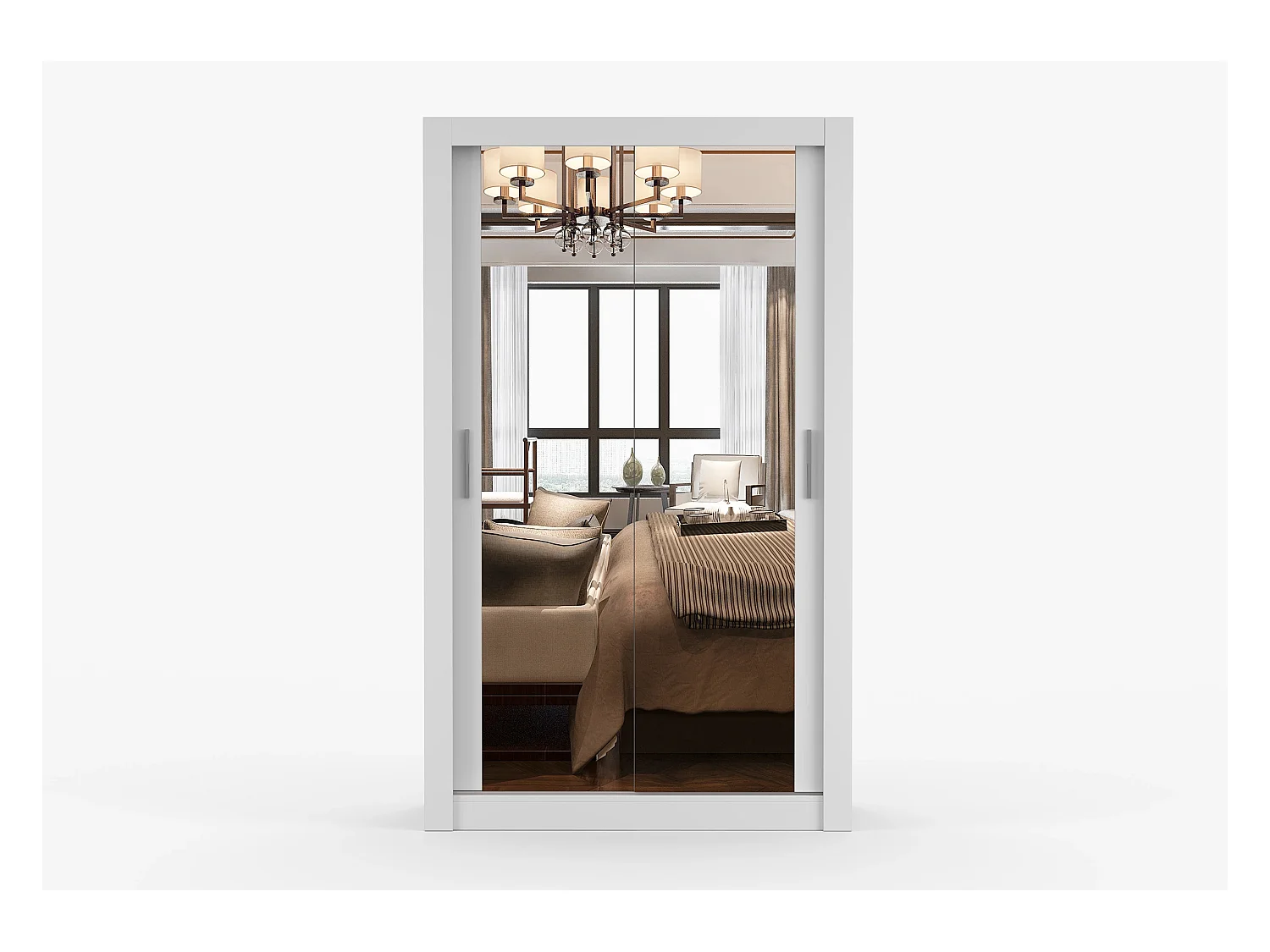 Armoire Mirella 120 cm avec miroir - Blanc