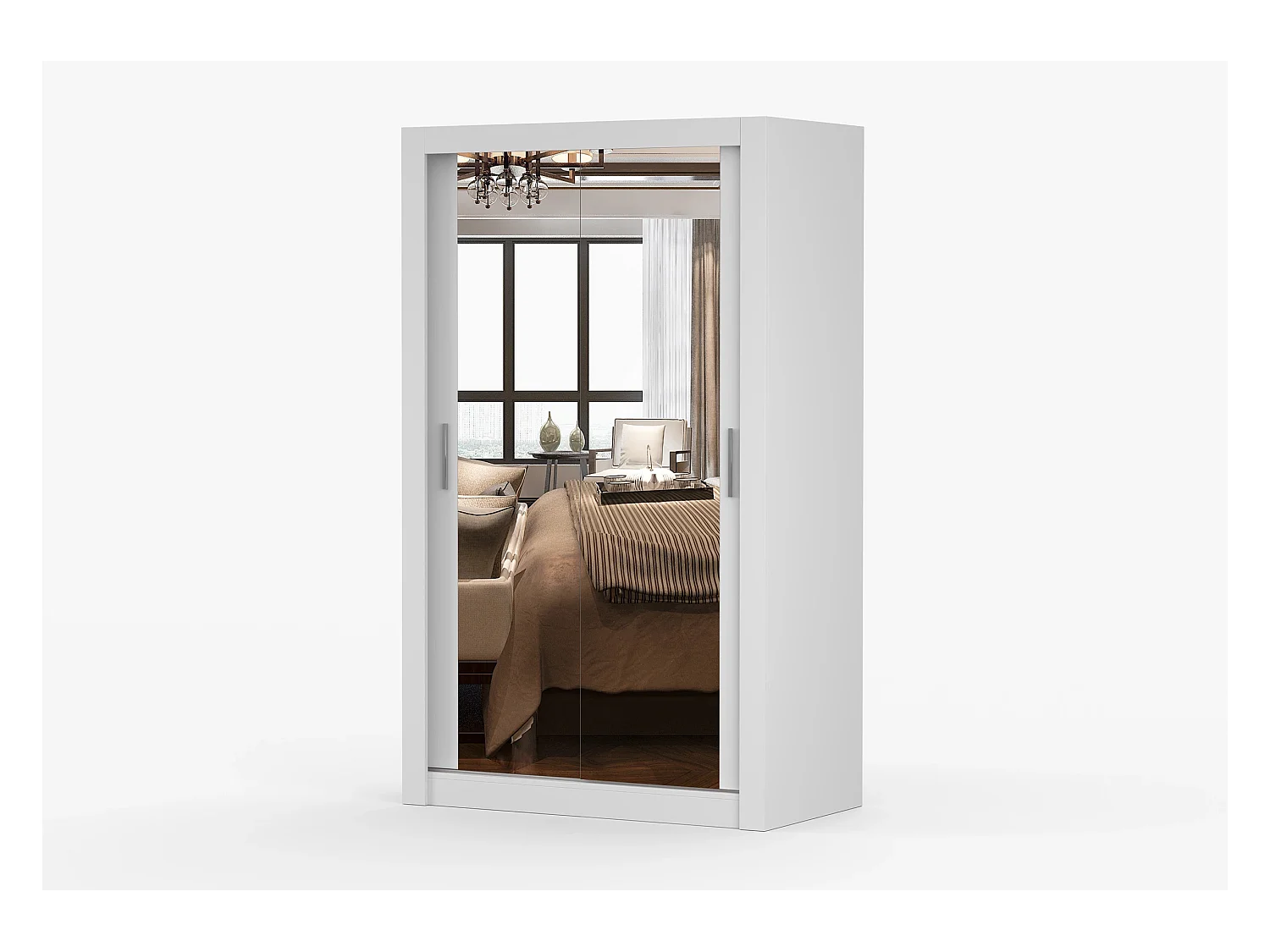 Armoire Mirella 120 cm avec miroir - Blanc