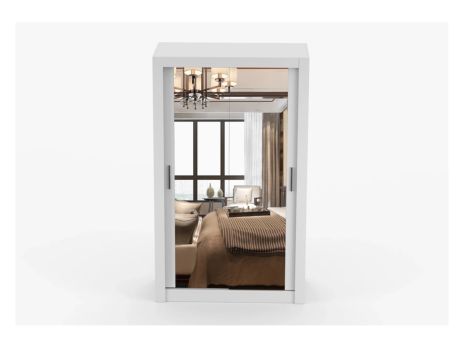 Armoire Mirella 120 cm avec miroir - Blanc
