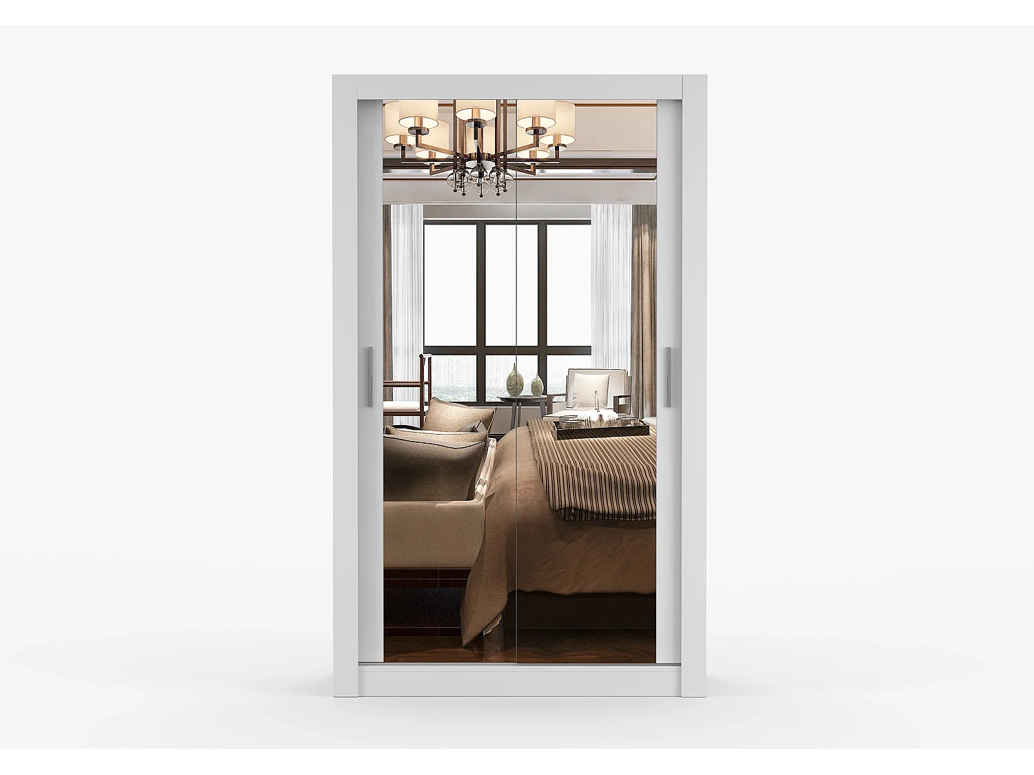 Armoire Mirella 120 cm avec miroir - Blanc