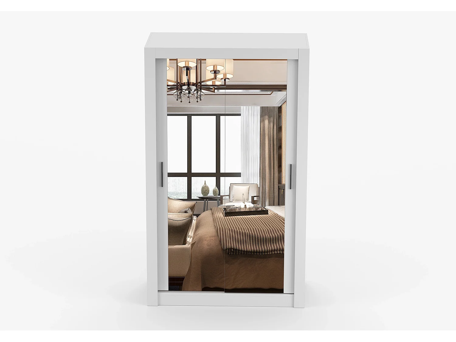 Armoire Mirella 120 cm avec miroir - Blanc