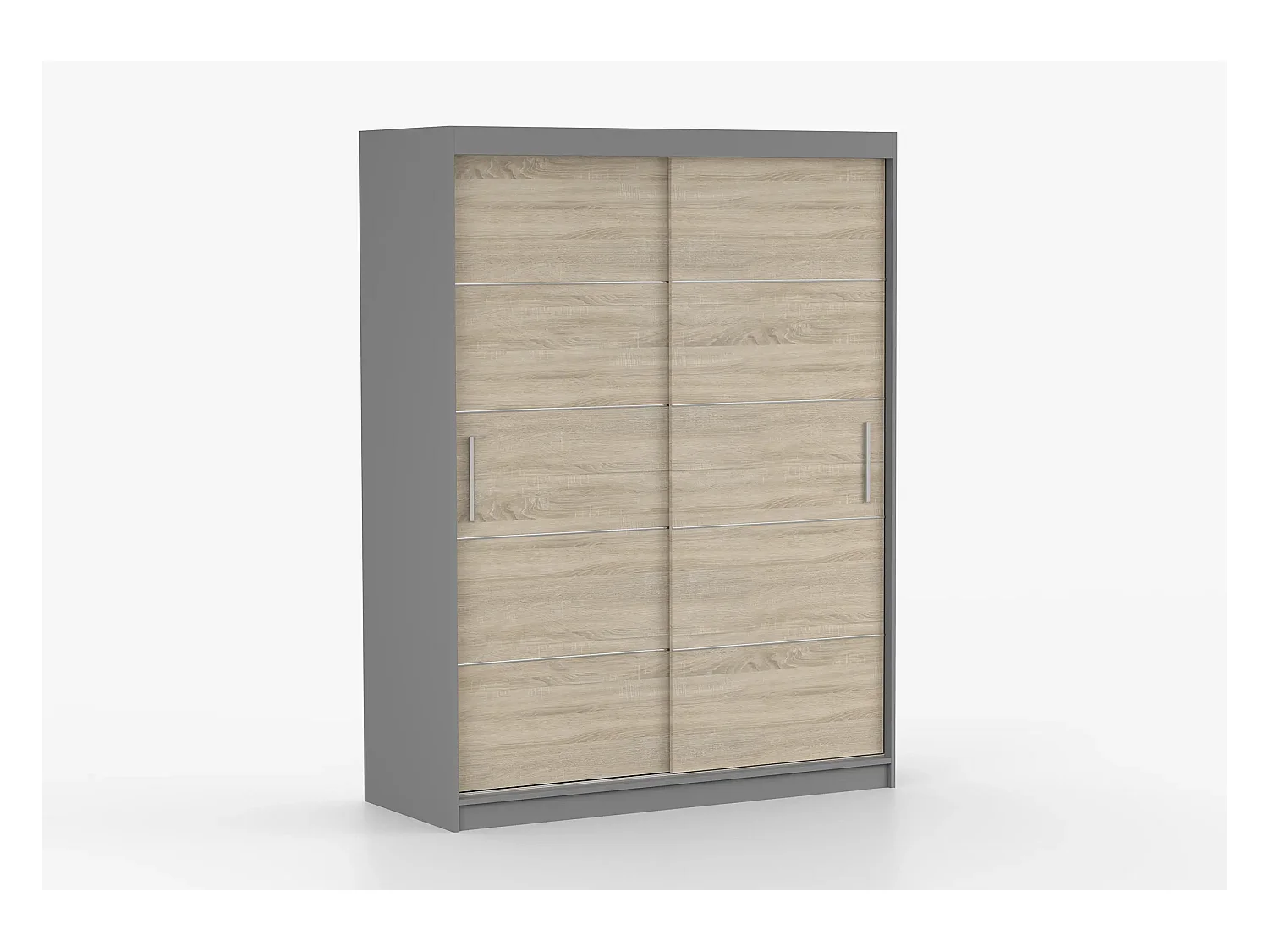 Armoire Aliona 150 cm - Gris - Chêne