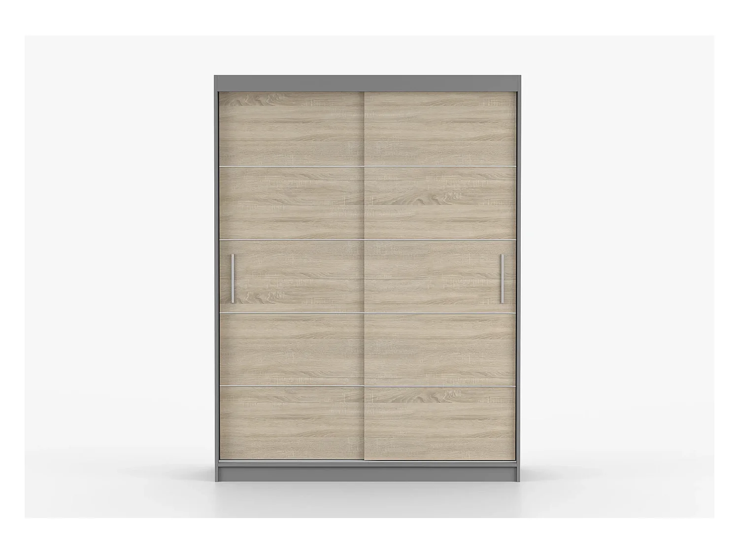 Armoire Aliona 150 cm - Gris - Chêne