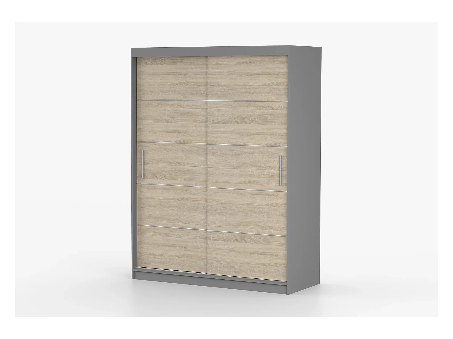 Armoire Aliona 150 cm - Gris - Chêne