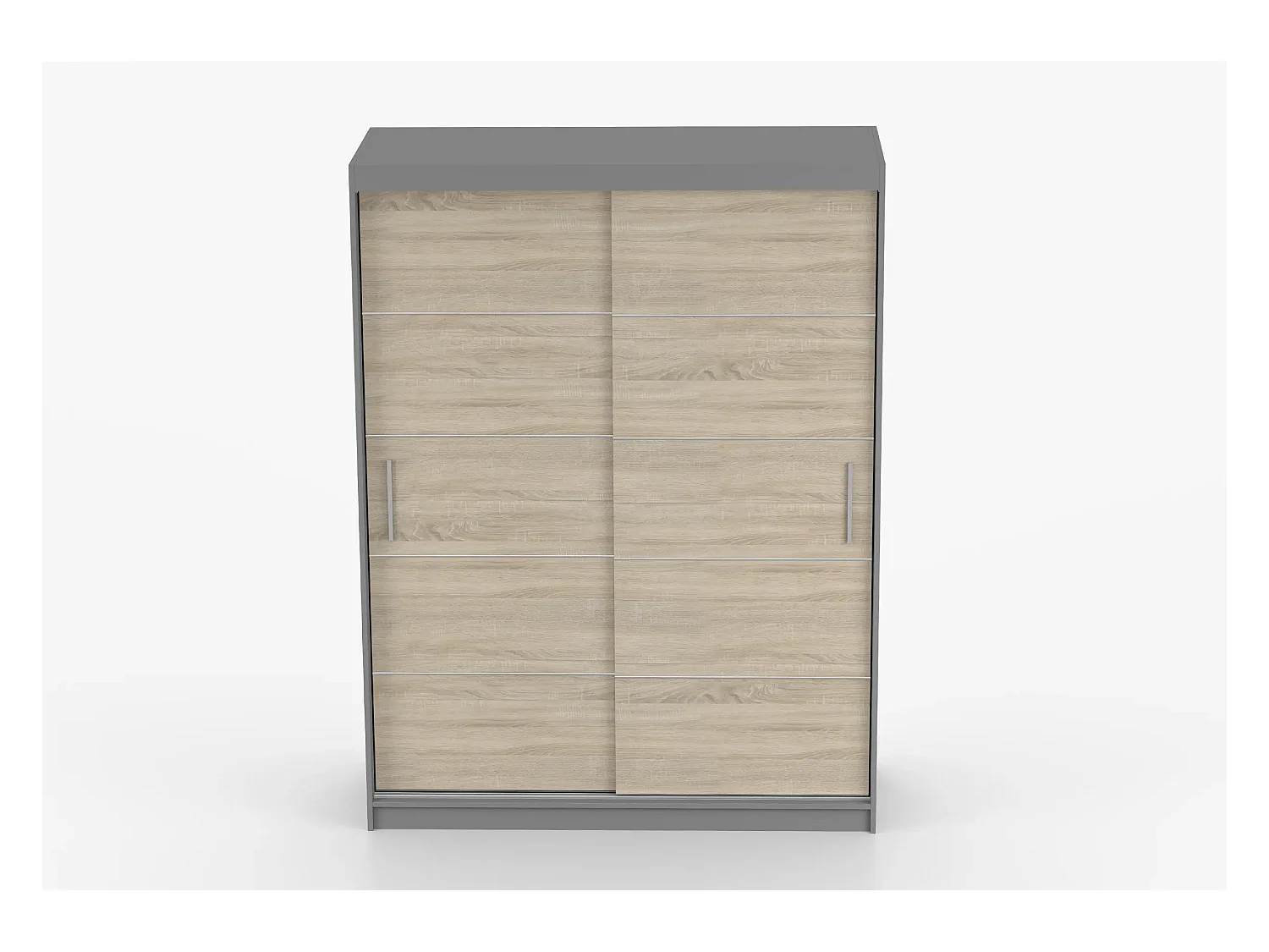 Armoire Aliona 150 cm - Gris - Chêne