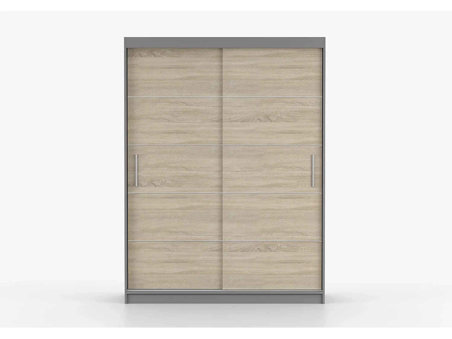 Armoire Aliona 150 cm - Gris - Chêne