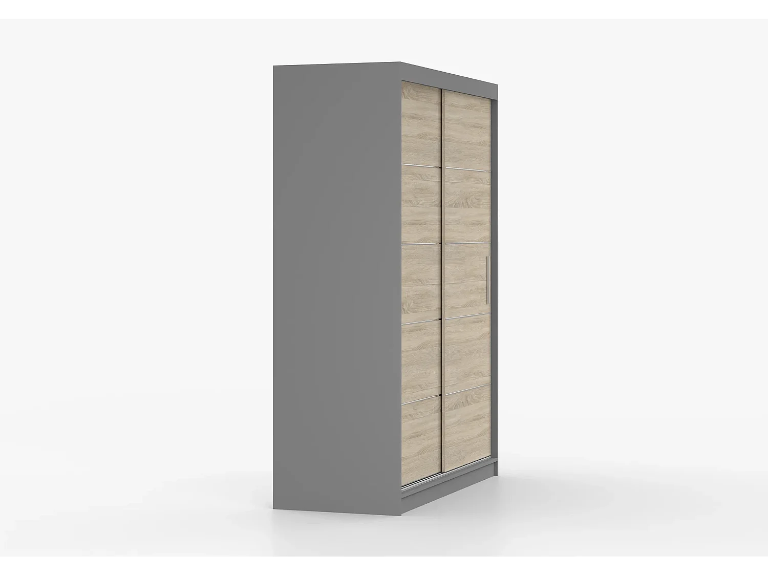 Armoire Aliona 150 cm - Gris - Chêne