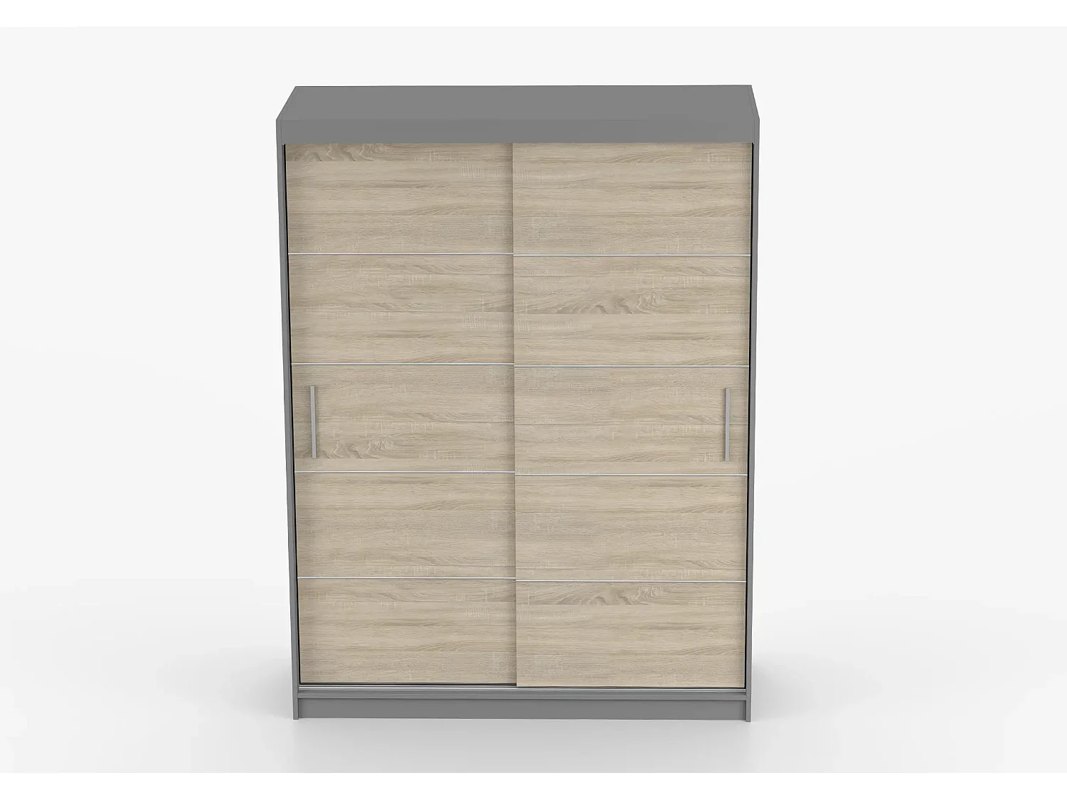 Armoire Aliona 150 cm - Gris - Chêne