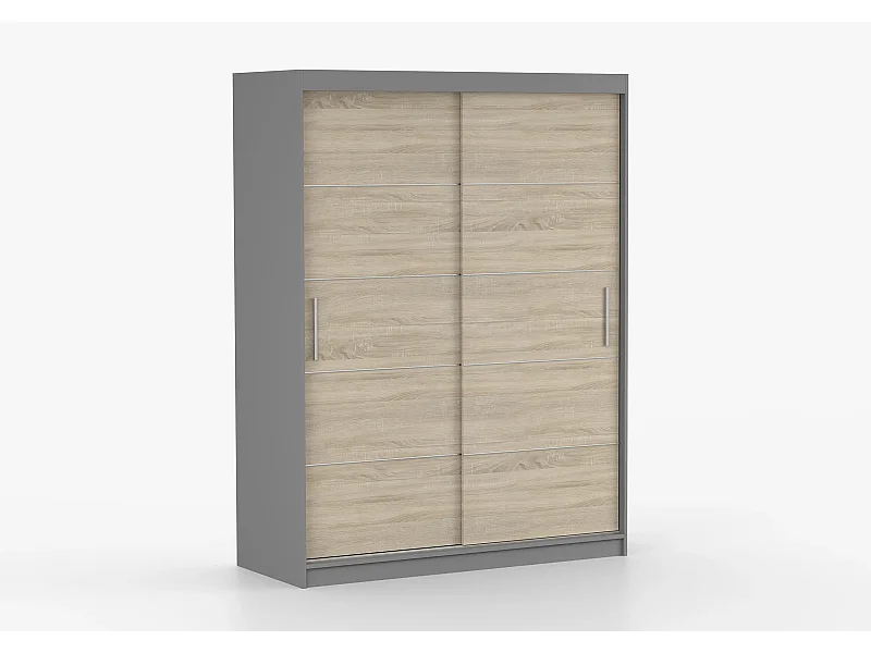 Armoire Aliona 150 cm - Gris - Chêne