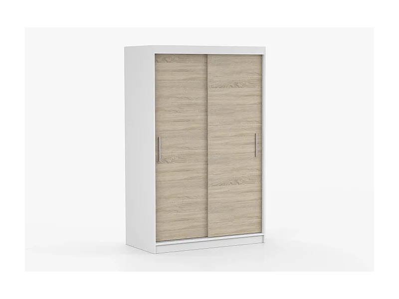 Armoire Yvaé 120 cm - Blanc - Chêne