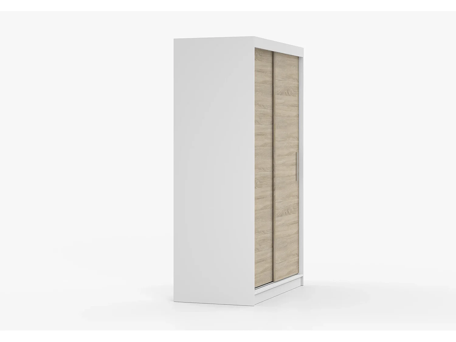 Armoire Yvaé 120 cm - Blanc - Chêne