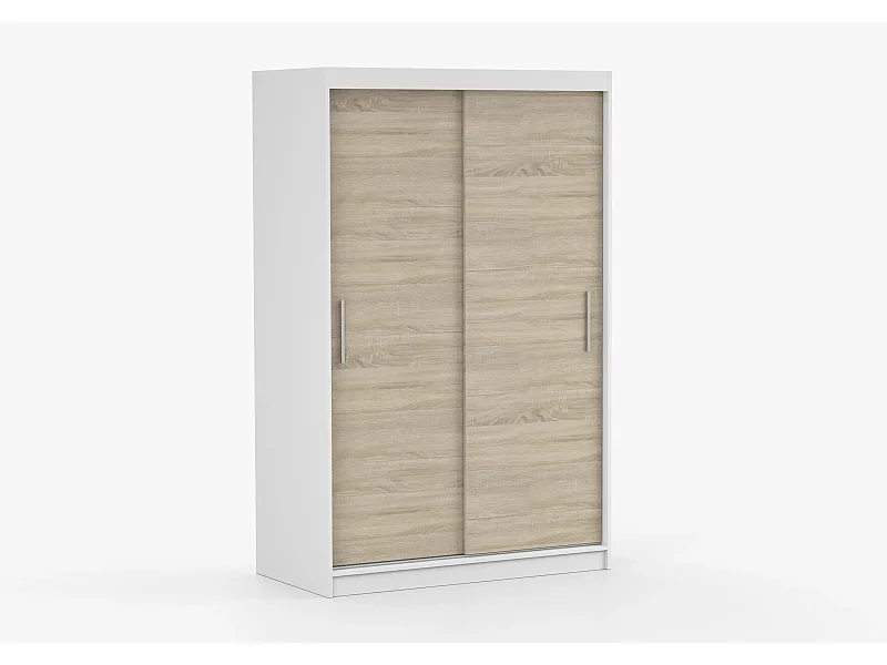 Armoire Yvaé 120 cm - Blanc - Chêne