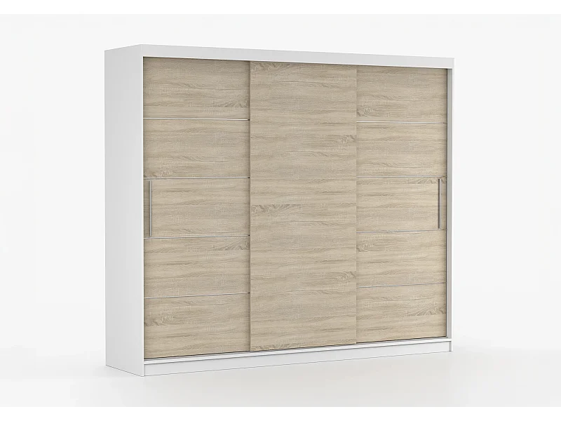 Armoire Thalia 250 cm - Blanc - Chêne