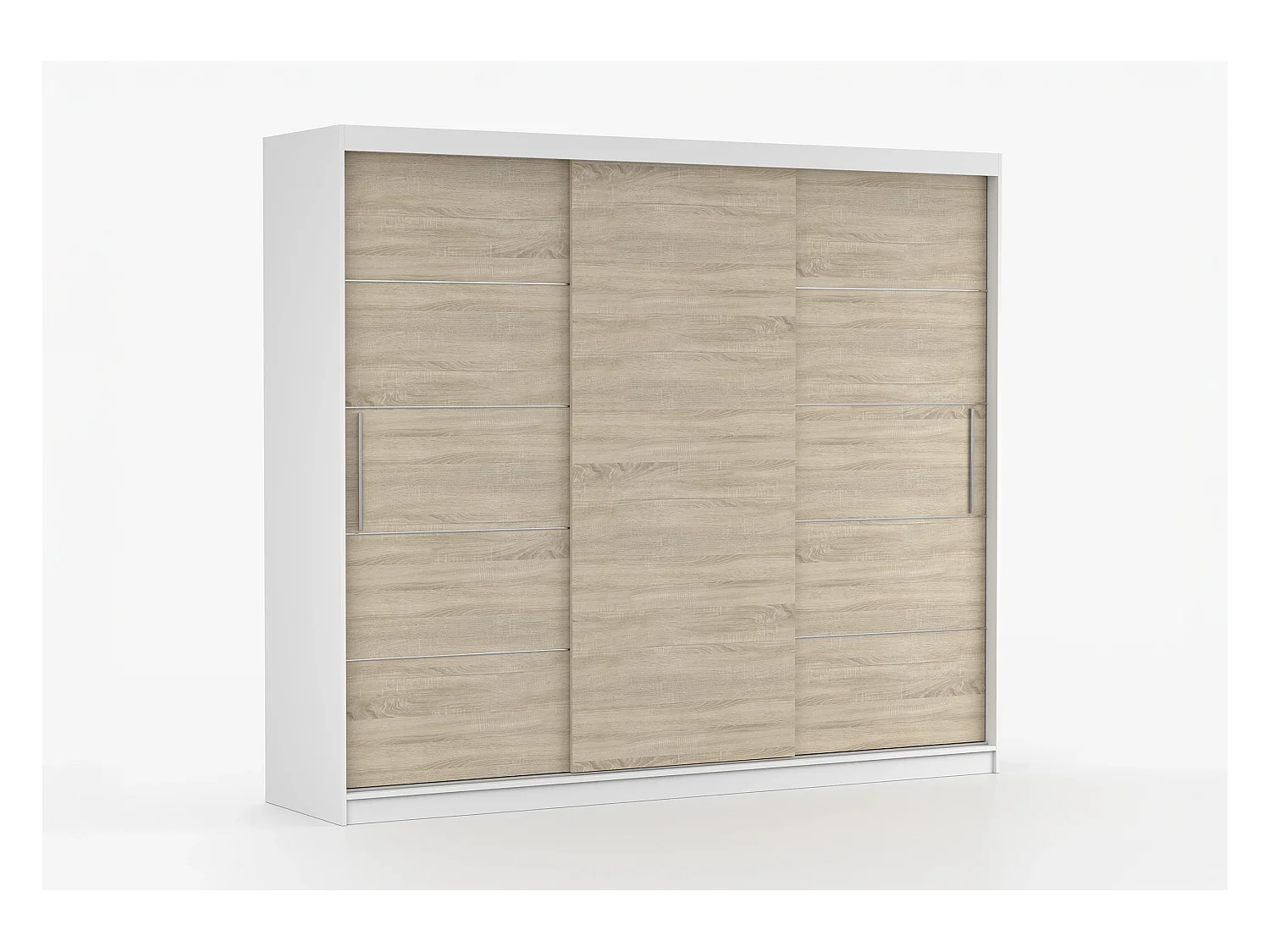 Armoire Thalia 250 cm - Blanc - Chêne