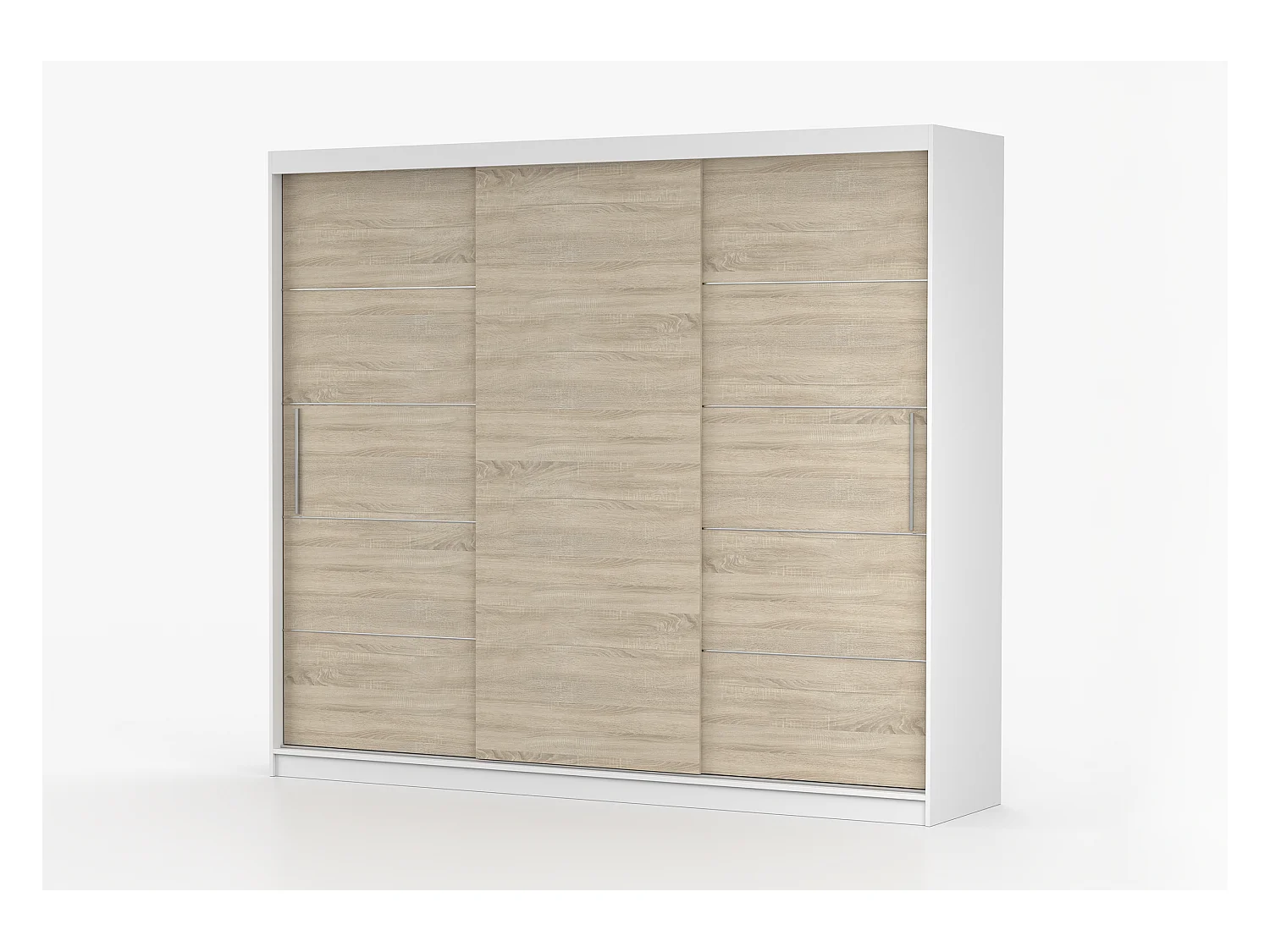 Armoire Thalia 250 cm - Blanc - Chêne