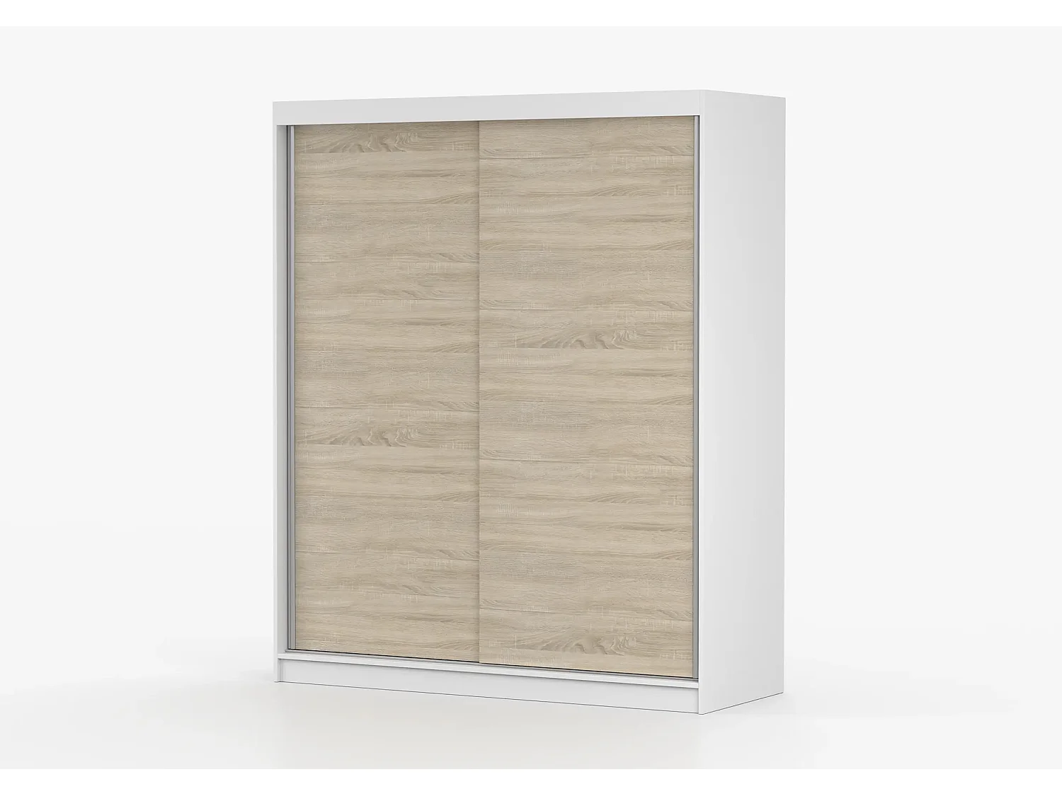 Armoire Aveline 160 cm - Blanc - Chêne